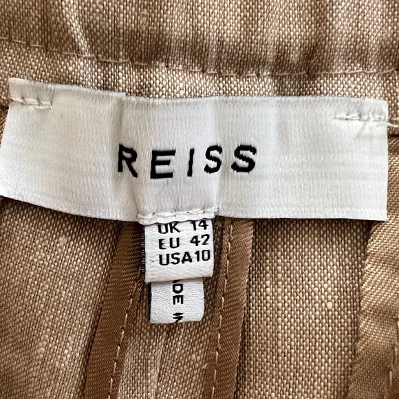 REISS Womens Cargo Style Linen Blend Trousers Size 10 - Picture 7 of 13